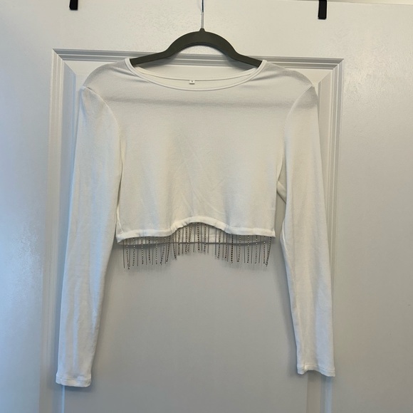 Amazon White Rhinestone Top - Picture 5 of 7